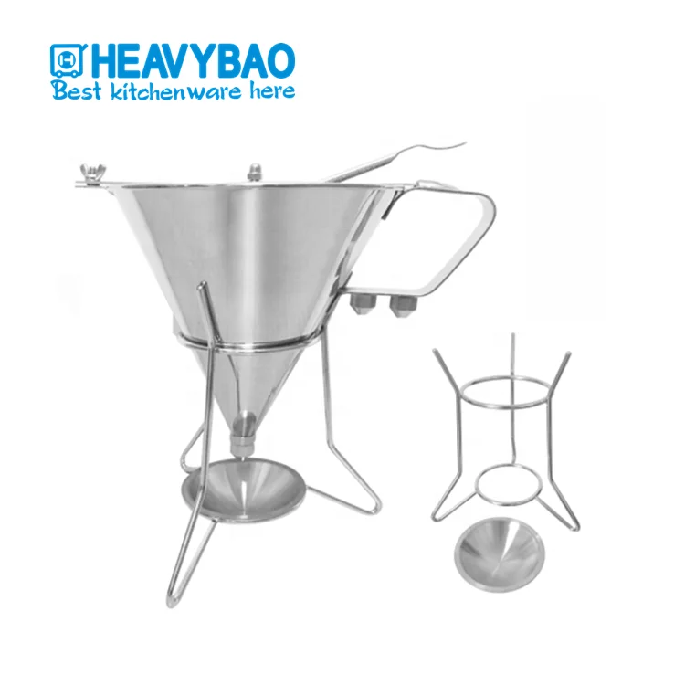 

Heavybao New Design High Quality Kitchen Stainless Steel Oil Funnel, Silver