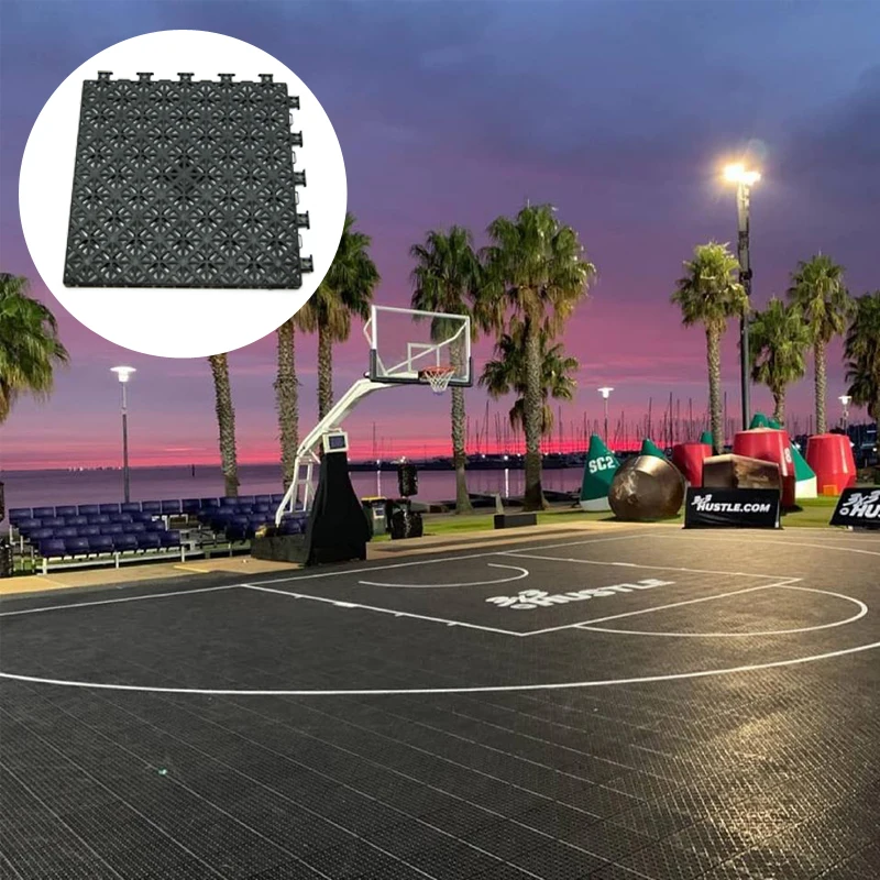 

FIBA basketball system half court indoor and outdoor 3x3 sports flooring surface tiles