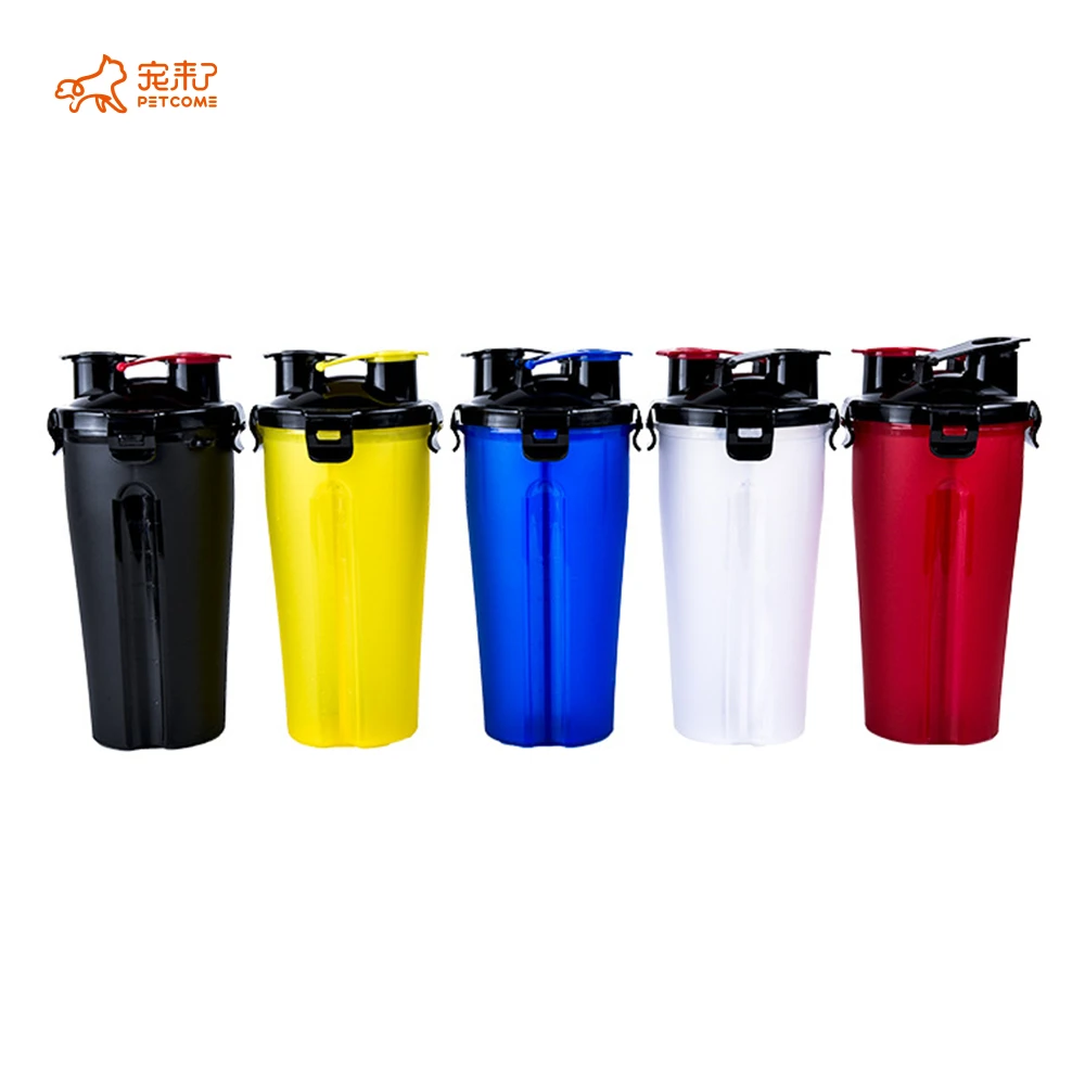 

PETCOME Amazon Hot Sale Outdoor Foldable 2 In 1 Pet Water Bottle With Bowl For Dog, Multiple colors