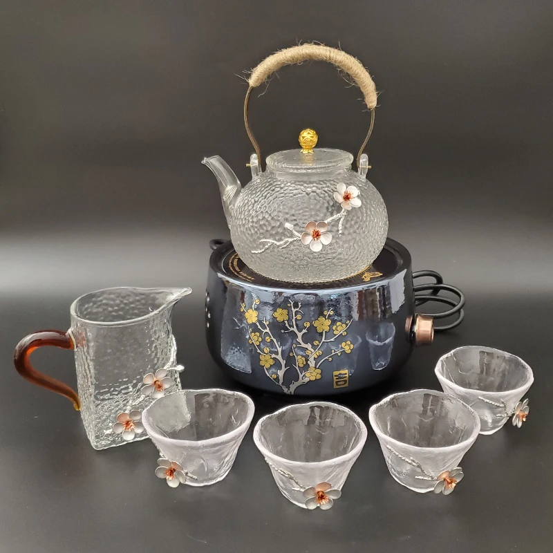 

Glass Tea Set Clear Teapot With Heater And Tea Cup Fair Cup Can Purchased Separately, Transparent color