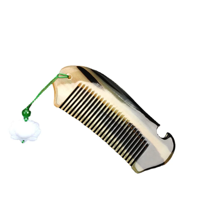 

Horn natural sandalwood wide teeth long hair anti-static comb for girls