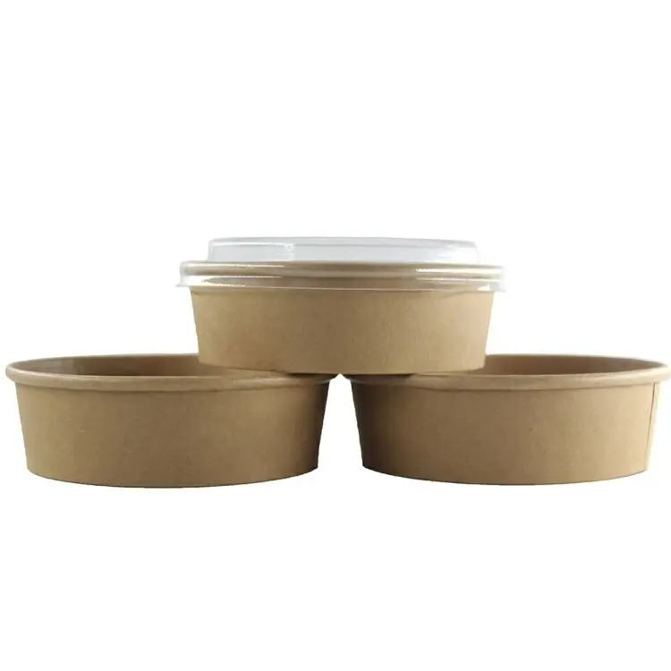 

Recyclable Biodegradable Takeaway Shallow Kraft Salad Paper Bowl