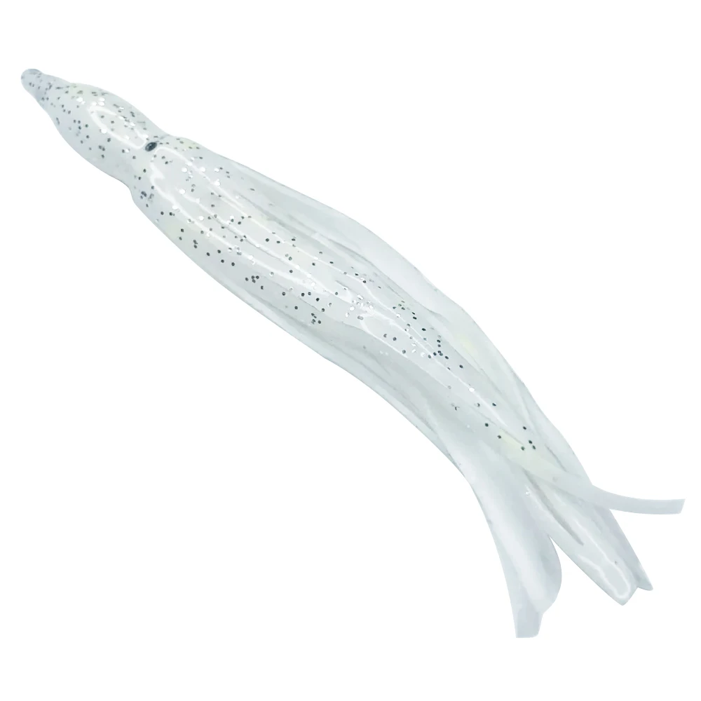 

Newbility 9.5cm 2.3g Wholesale manufacturer Octopus Squid Skirt artificial trolling Saltwater fishing soft plastic lures bait, White