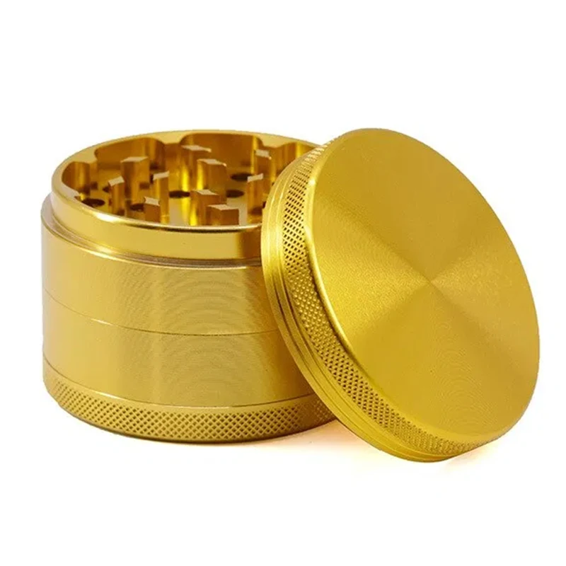 

55 mm 4 layer gold black blank custom logo printed metal weed herb tobacco smoke spice grinder, Oem customized