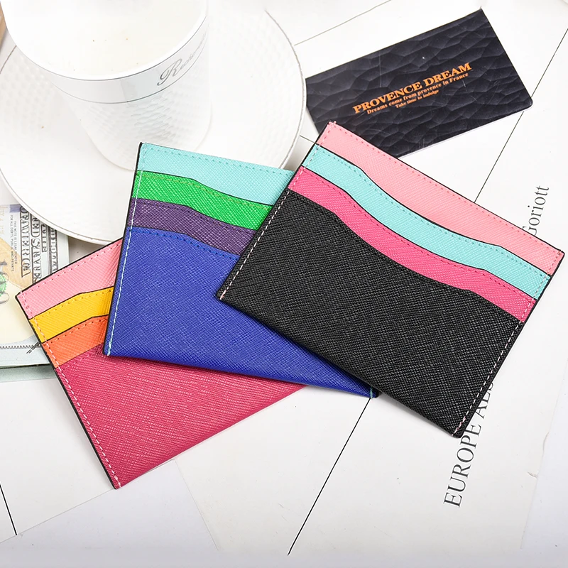 

Fashion Luxury Women Leather Cardholder Lovely Multicolor Leather Card Holder Wallet