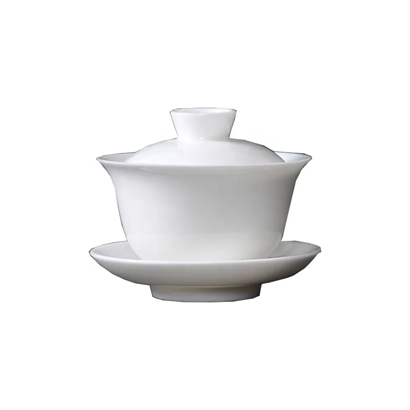 

Gaiwan tea cup ceramic and white porcelain bowl tea ceremony kung fu tea Teaware, Multiple colors