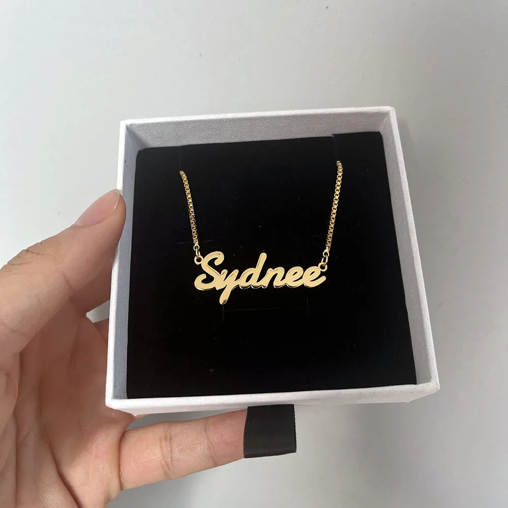 Wholesale Custom NAME Jewelry Pvd Plated CE Testing No Fade Stainless Steel Necklace for Women Kid Gifts