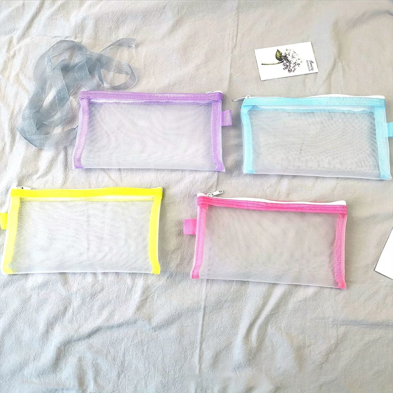 

Custom Mesh Waterproof Clear Makeup Packing Zipper Transparent Cosmetic Bag