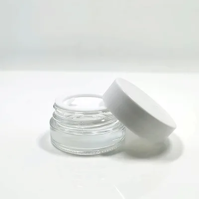 

Empty glass jars in bulk 5g transparent glass wide mouth jars with white lid