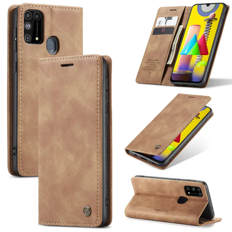 

CaseMe New Arrival for Samsung A21S A41 M31 Cases Wholesale Wallet Stand Cover Soft Ultra Thin Slim Case for Samsung A42 Flip, Black,coffee,brown,red,blue