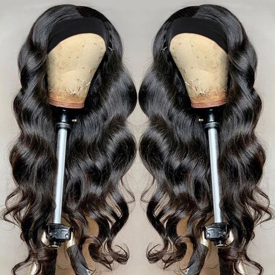 

Body Wave Human Hair Wig With Headband Brazilian Headband Wig For Women Glueless Remy Human Hair