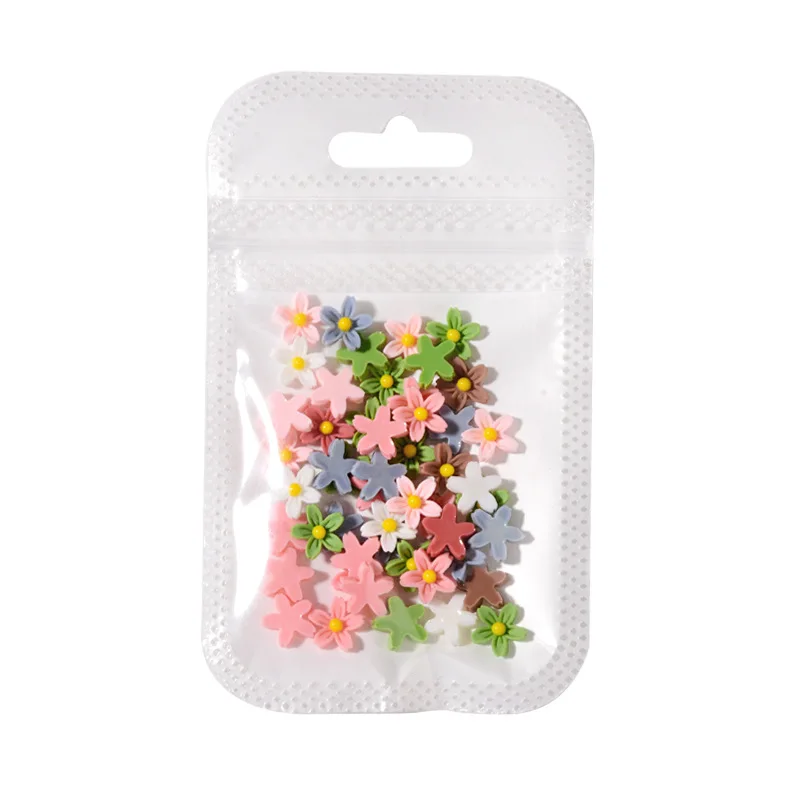 

Flowers Colorful Mixed Resin 3D Spring Flower Nail Art Accessories for Manicure Decoration, As picture show