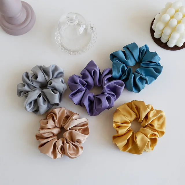 

OUYE Large Intestine Circle Silk Hair Tie female texture Scrunchies Hair Rope Rubber Popular Hair Accessories, Colorful