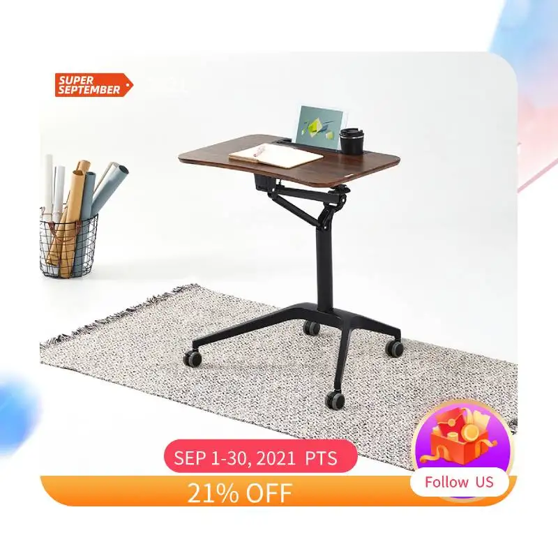 

Sit Stand Laptop Table With Wheels Overbed Computer Table Gas Spring Height Adjustable Tilting Tabletop Mobile Laptop Desk