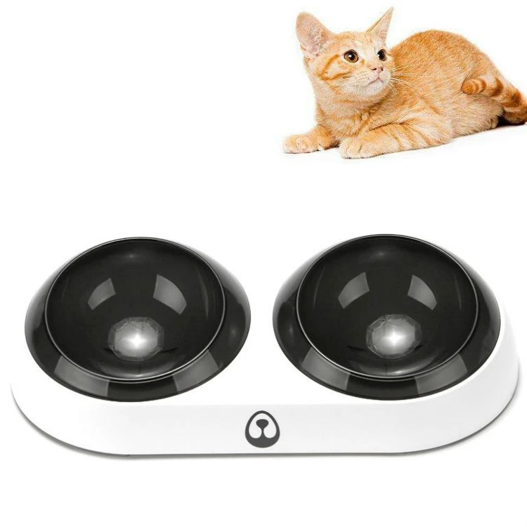 

Pet Supplies Wholesale Non-Slip Protection Spine Cat Dog Feeder 490g Double Bowl