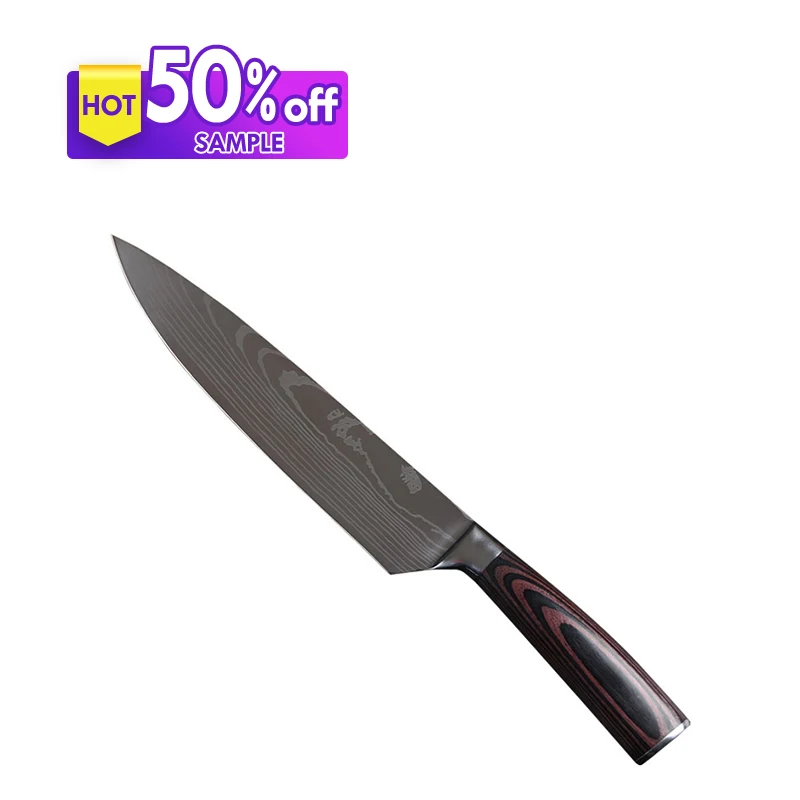 

High Quality Stainless Steel kitchen knives  4CR13 Blade coloured wooden handle Meat cutting knife Filet knife