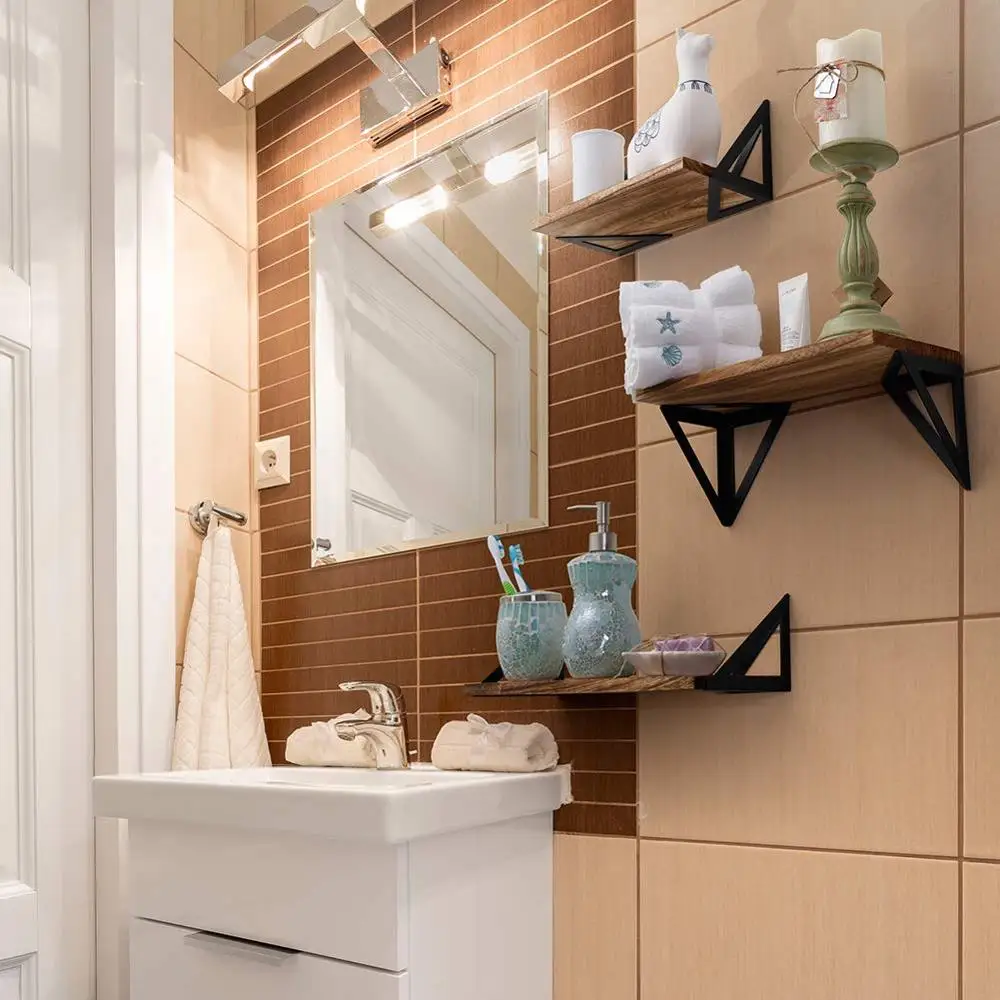 
Amazon new trend product Floating Shelves Wall Mounted Rustic Wood Wall Shelves 