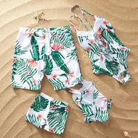 

Matching Family Bathing Suits One piece Swimsuit For Mom and Daughter Swimsuits Female Children Men Boy Baby Kid Beach Swimwear