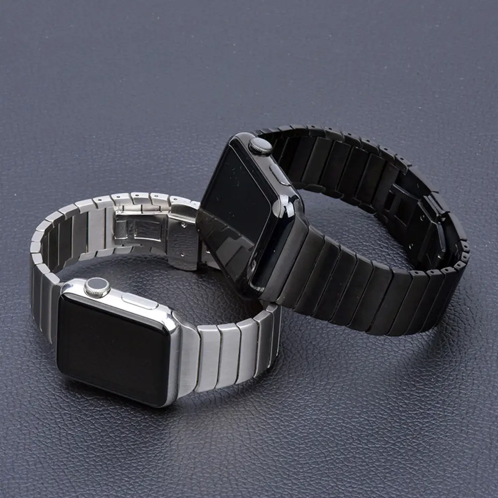 

Metal Luxury for apple watch bands man for iwatch 6 5 4 3 2 1 stainless steel beads apple watch band 44mm 42 40 38, 4 colors