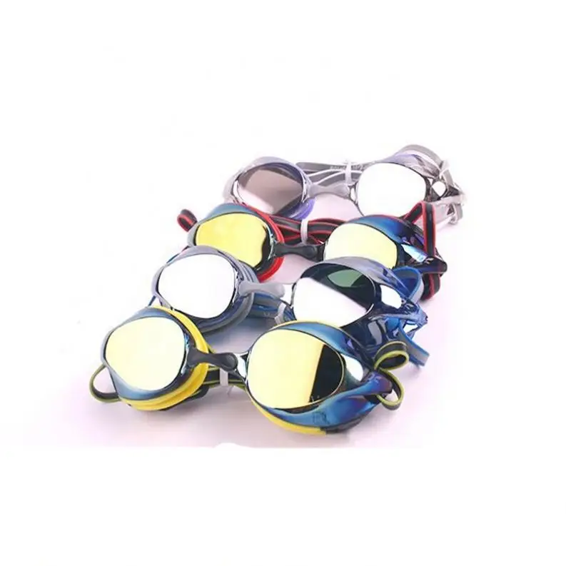 

Waterproof Anti-fog Adult Mirror Swimming Glasses, Yellow/red/blue/purple
