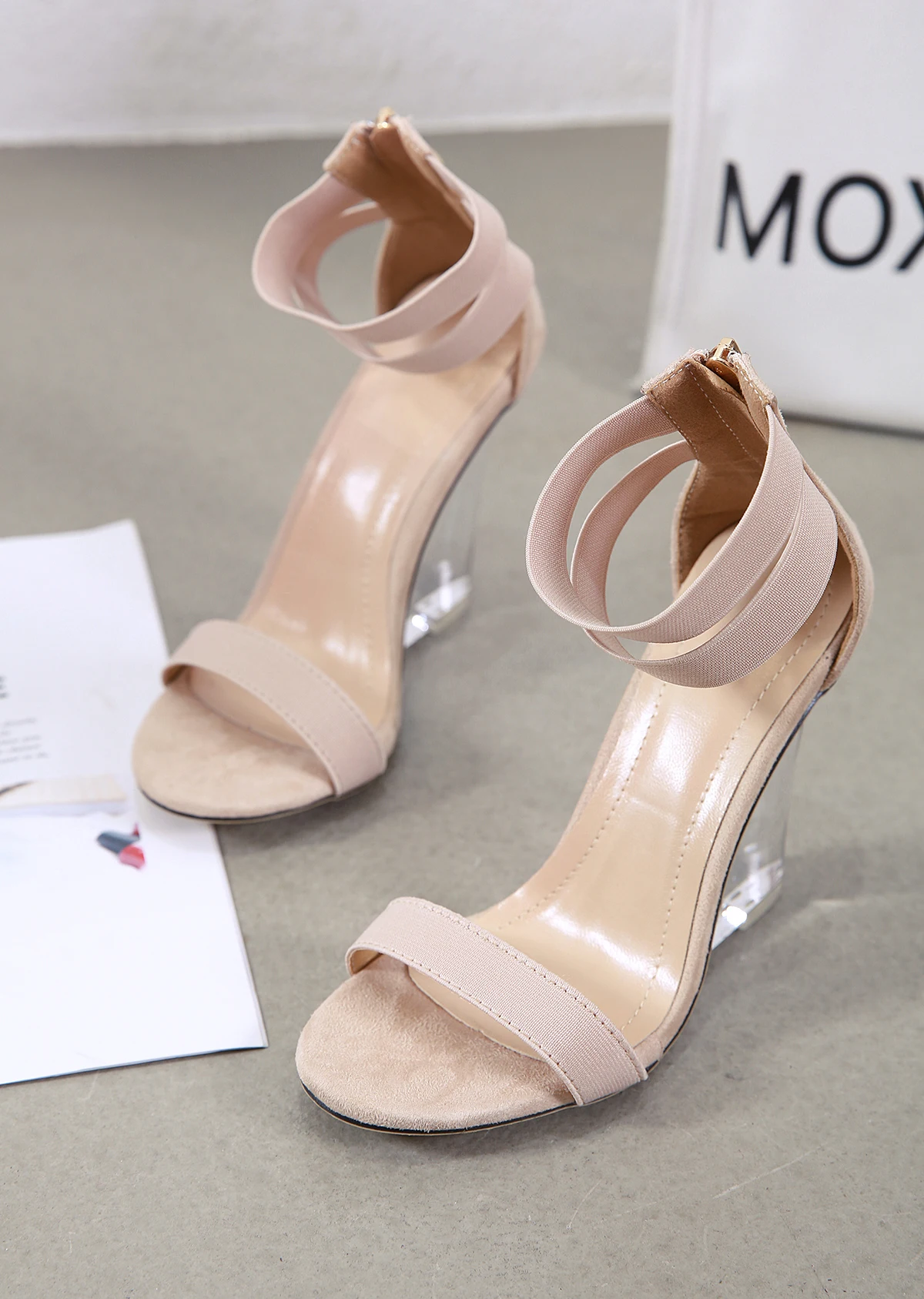 glass wedge heels