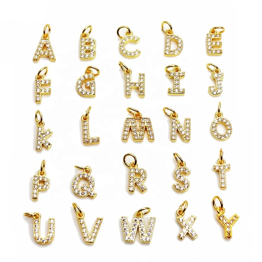 

Paso Sico Full Zircon Diamond A-Z 26 Words Letters DIY Dangle Nail Art Charms for Designer Luxury Decoration