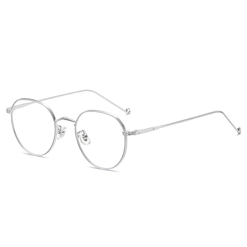 

Custom Logo Frames Women Transparent Blue Light Blocking Anti Round Frame Optical Glasses, Shown