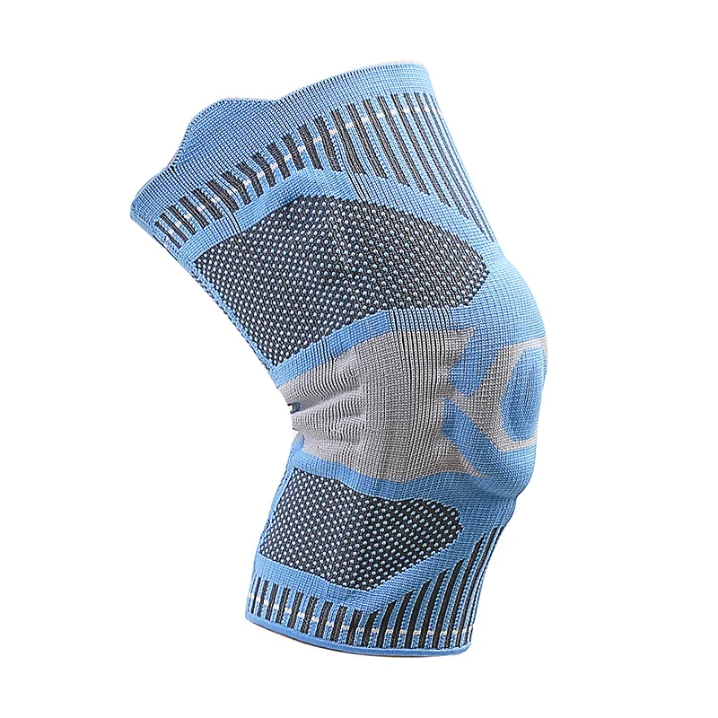 

3D Knitted Nylon Knee Support Breathable Compression Sleeve Knee Pads Silicone Pad Patella with Spring Stabilizer Knee Brace, Black, pink, blue or customized