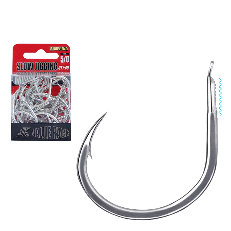 

DORISEA JK SJRHV 40pcs/pack Super Anti Rust Seawater Craftsmanship Extremely Strong Slow Jigging Assistant Fishing Hook