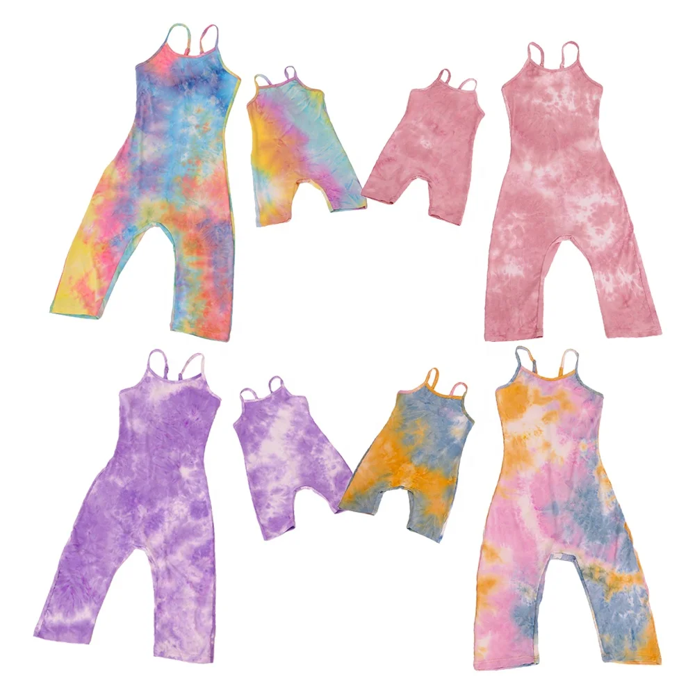 

Mommy and Me Bodysuits Outfits Women Bodysuits Tie-Dyed Romper for Girls for Summer Toddler Kids Printed Casual Jumpsuits, More than 17 colors