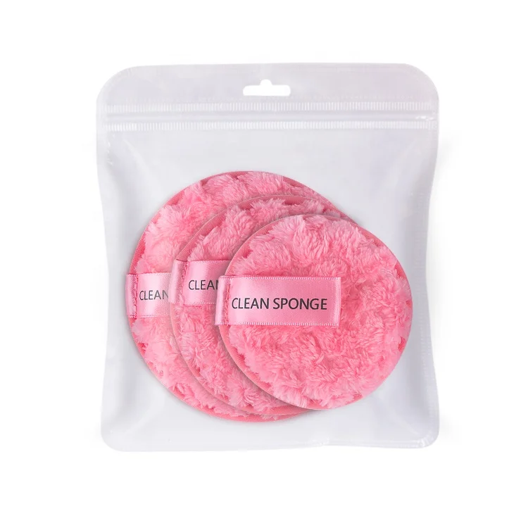 

New Arrival 3pcs Set Customized Microfiber Washable Facial Fiber Reusable Makeup Remover Pads With Private Label