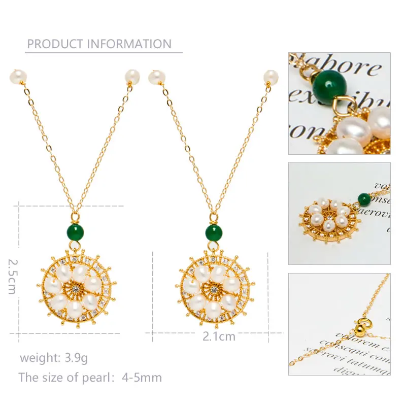 Factory new style fashion gorgeous pendant Freshwater pearl gold plated necklace with low price