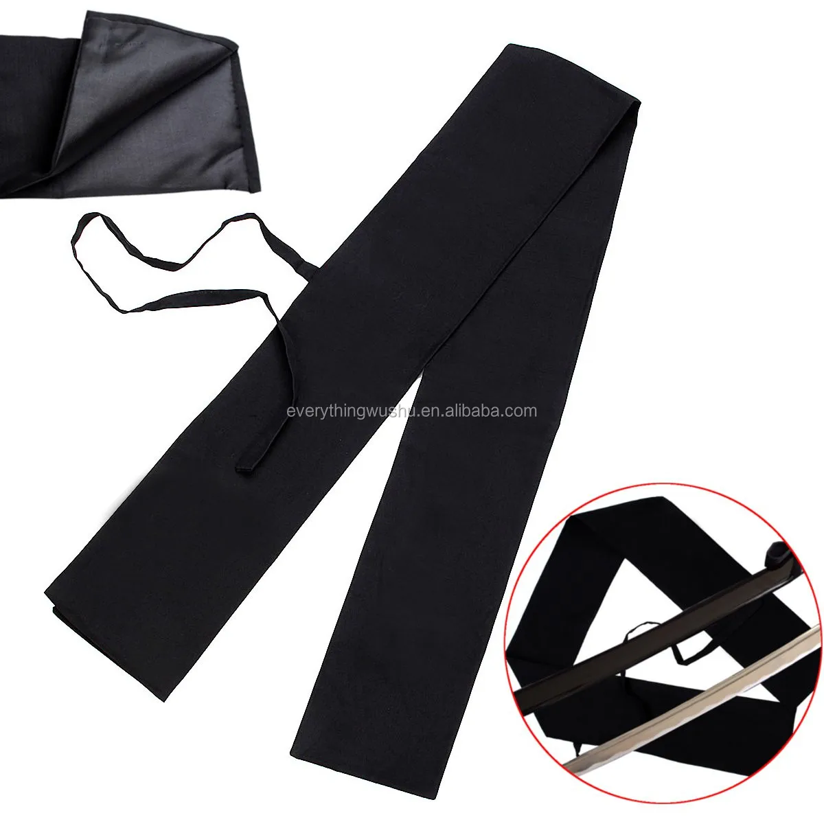 Black Bag for Japanese Samurai Swords Katana Cotton Outer Cover Large Long Size 1.3m Japan Sword Bag Soft Sheath