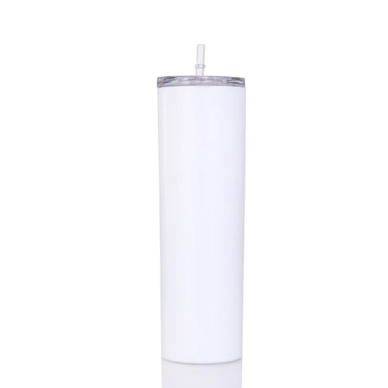

20OZ&30OZ Sublimation Blanks Skinny Straight Tumbler Double Wall Stainless Steel Vacuum Insulated Cups Mugs With Lid And Straw, Customized color