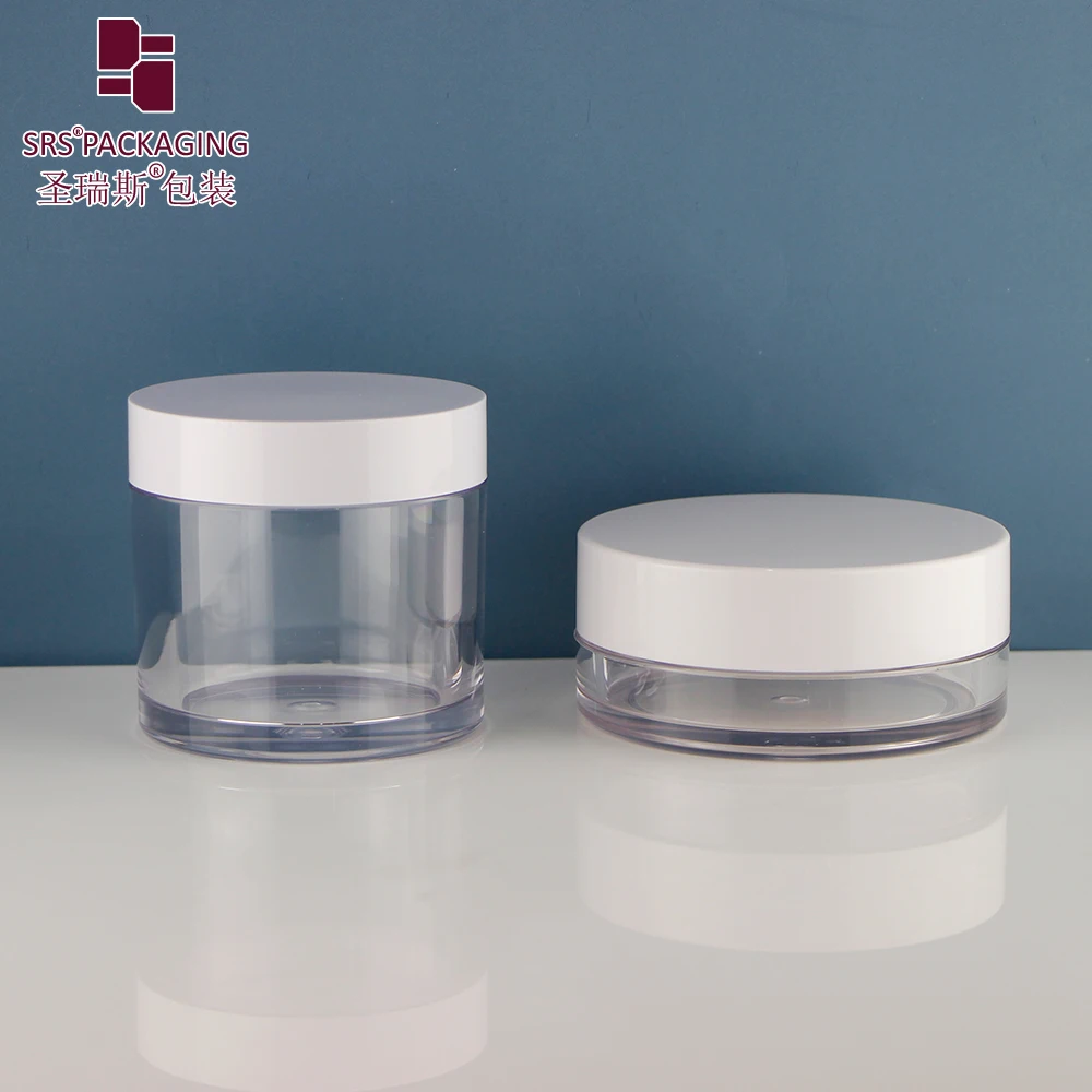 

PETG jar empty cosmetic jars 5ml 100ml 50 ml 30 ml 15 ml with black white lid for face cream