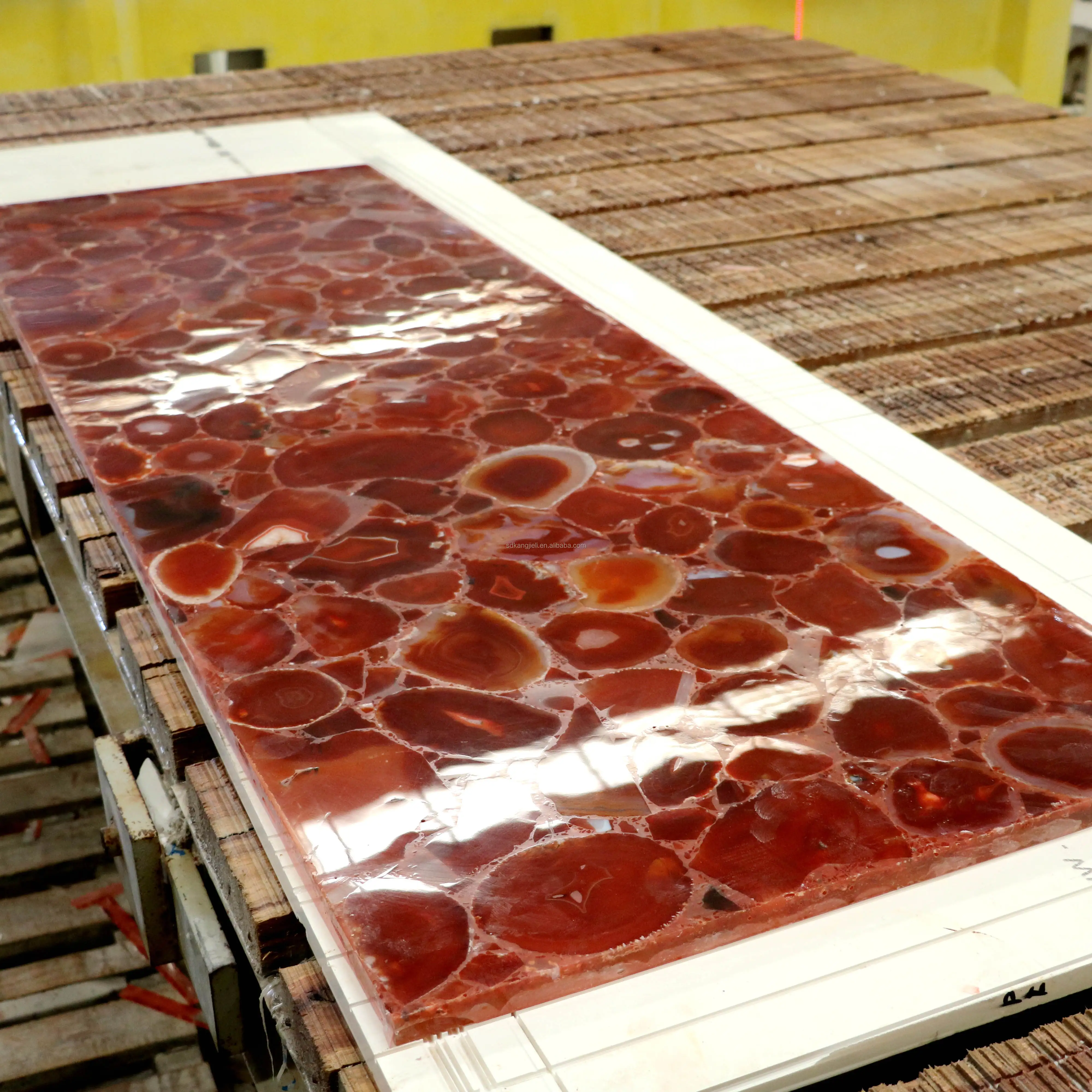 Luxury stone semi-precious stone red agate backlit gemstone slab for decoration