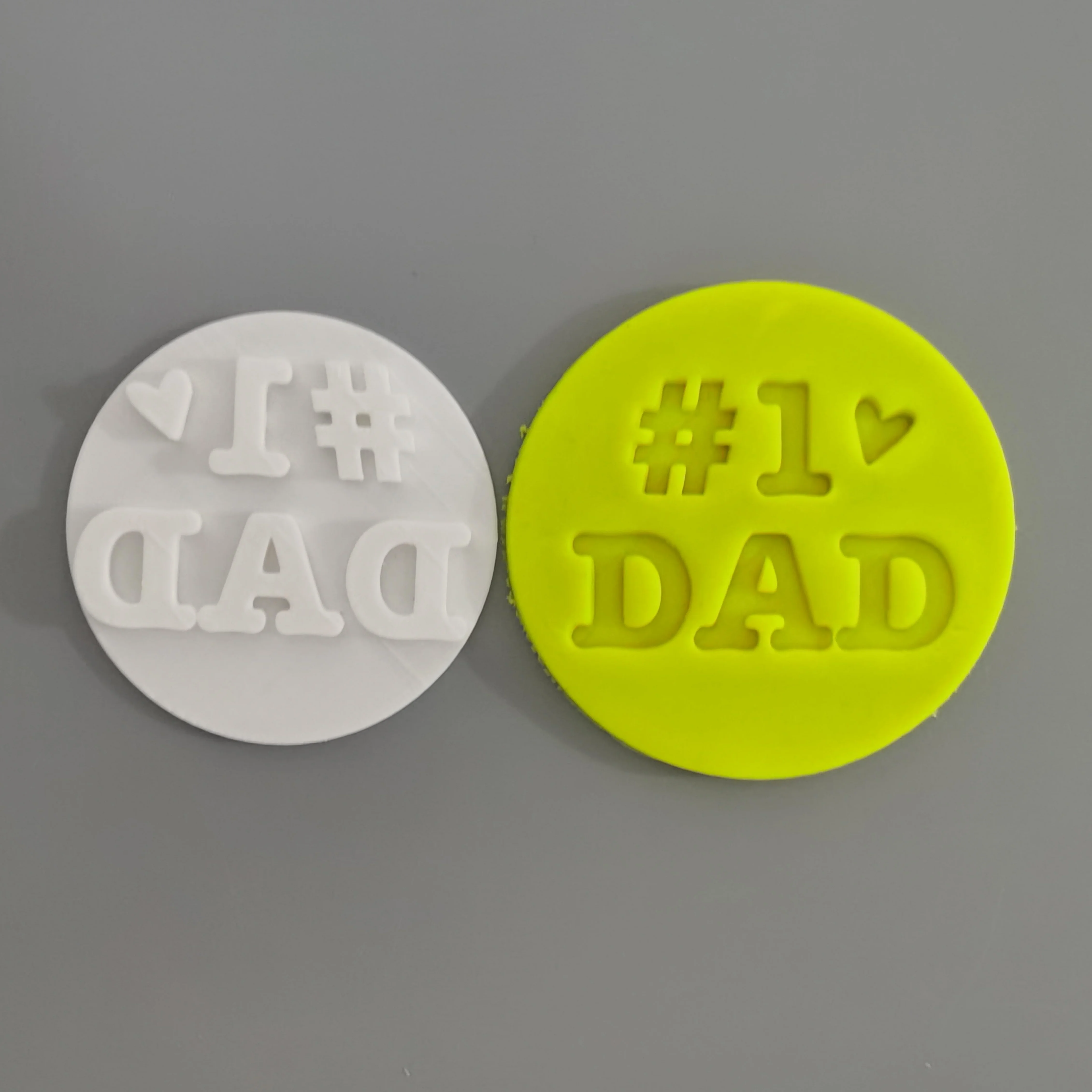 

60mm happy father's day #1 dad heart pla plastic embosser stamp cookie cutter cake mold cake tools