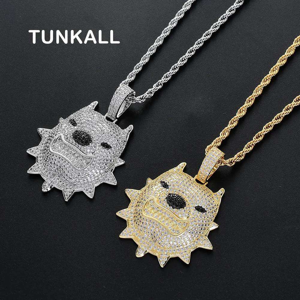 

CN087 New Pendant Brass Micro pave with CZ stones Necklace Gold Color Hip hop Jewelry