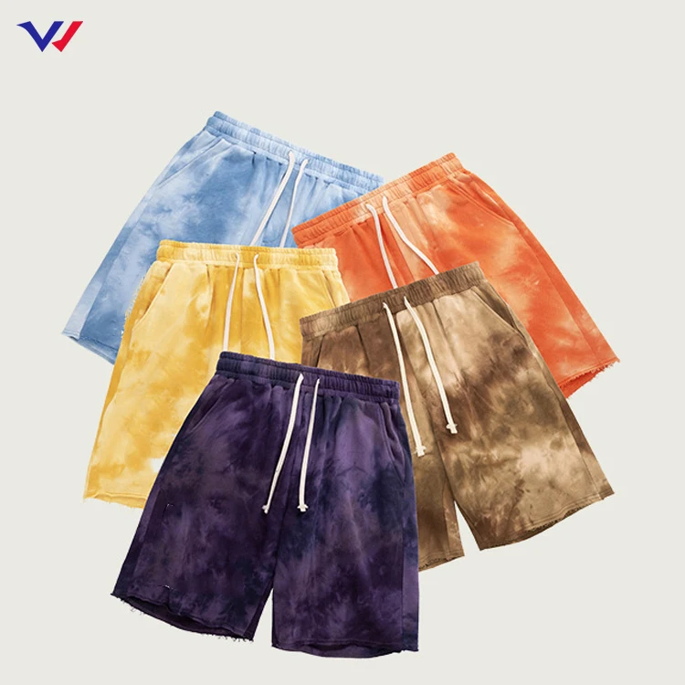 

High Quality jogger men custom cotton fleece outdoor sweat shorts jogging gym custom tie dye shorts