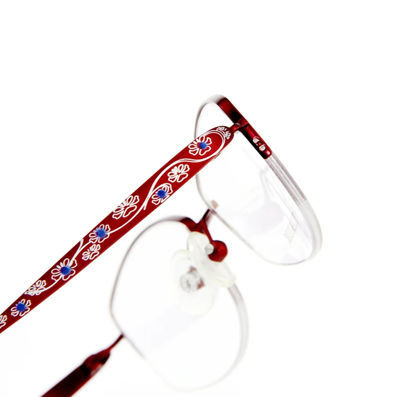 

China Factory eyeglasses wholesale gafas de mujer half frame pattern classic Titanium eyewear optical for Women