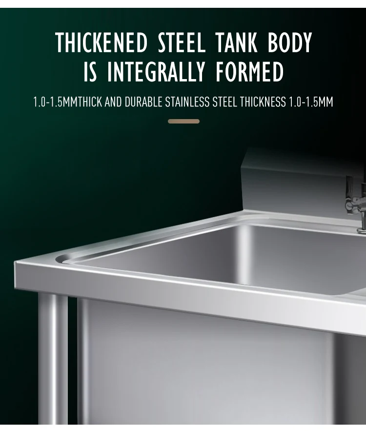 Philippines Commercial Kitchen Sink Bench Stainless Steel Double Sink