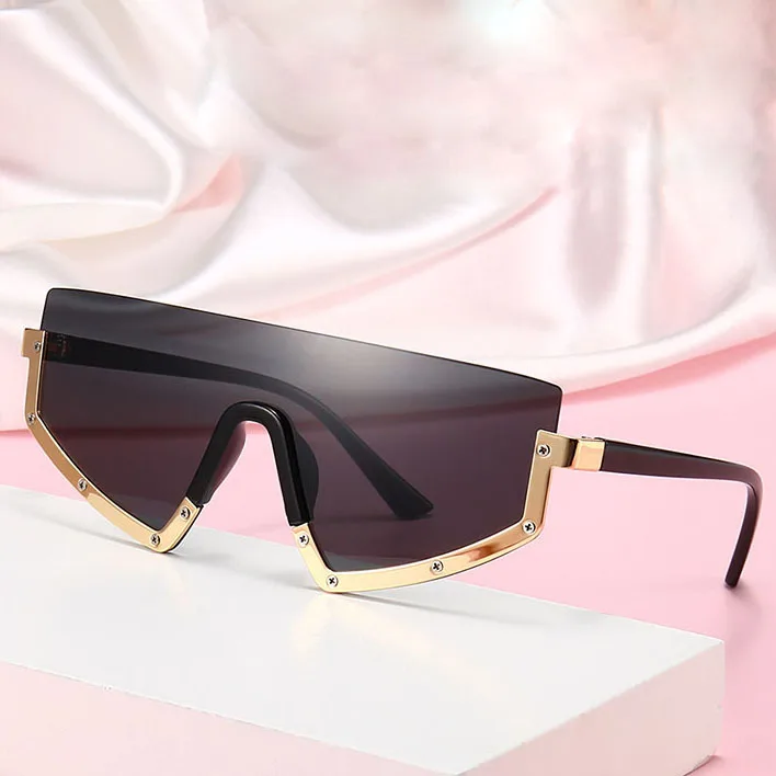 

Most Popular Latest Women Oversize Metal Sunglasses Ladies Fashion High Quality Luxury Gafas De Sol De China, Gold