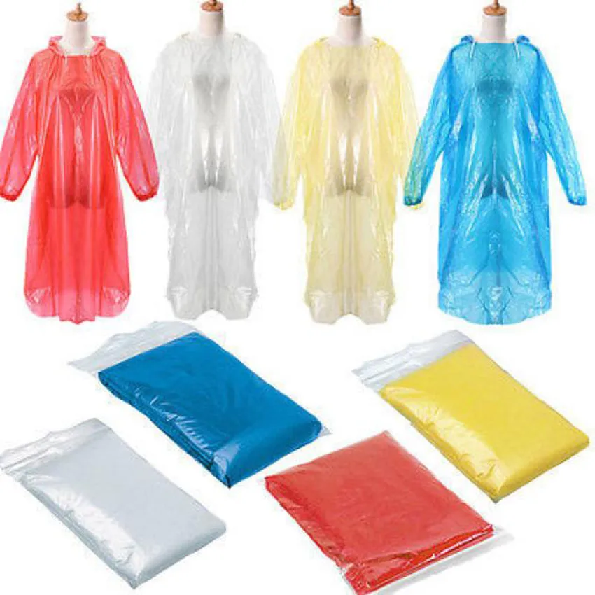 

FY Unisex fashion disposable raincoat adult emergency waterproof hood poncho travel camping essential raincoat, As shown