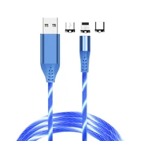 

Magnetic Fast Charging Usb Cables Flowing Light Phone Accessories Cable Usb Led Luminous Micro Lighting Data Cables