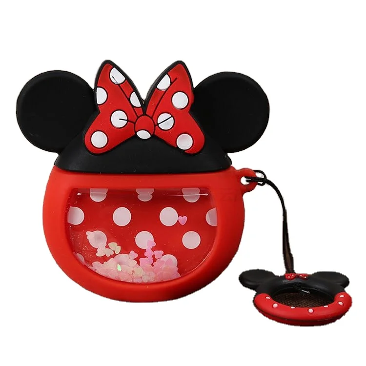 

Luxury protective mickey for airpod case liquid silicone for airpod case mickey mouse quicksand for airpods case