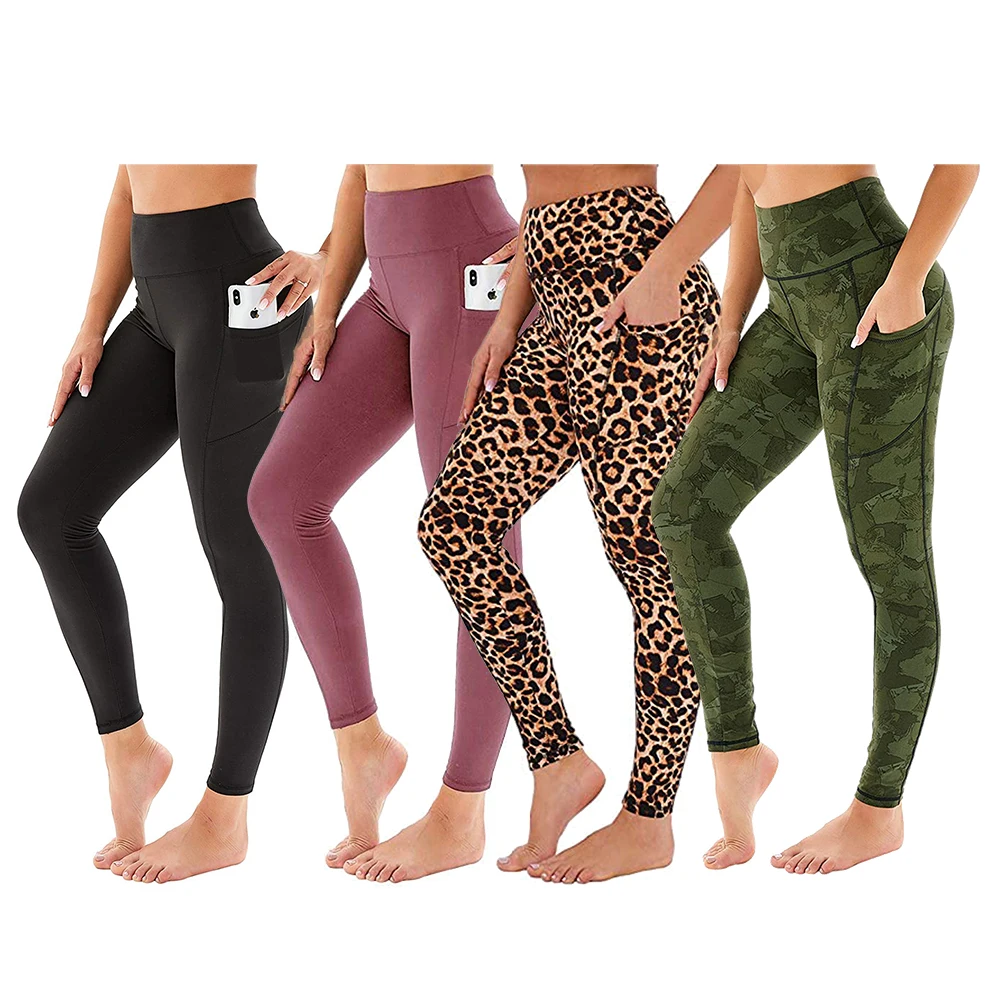 

Amazon hot sale camouflage leopard print leggings sport workout fitness tie dye legging with pocket for women, Black, red, wine, royal blue, olive, etc