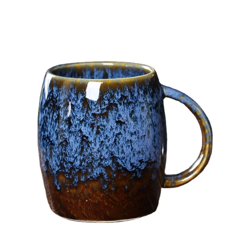 

16oz 480ml Kiln multiple colors retro ceramic kung fu tea cup set arabic Espresso Coffee Cup porcelain water mug with handle
