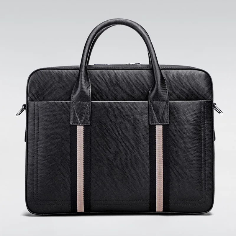 

Wholesale Business Unique Design With Secondary Colour Webbing Artwork Mens Custom Laptop Cases, Black