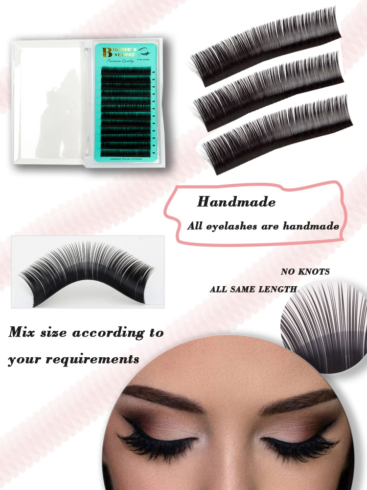 Handmade Individual Classic Volume Silk Mink Bulk Private Label Eyelash Extension
