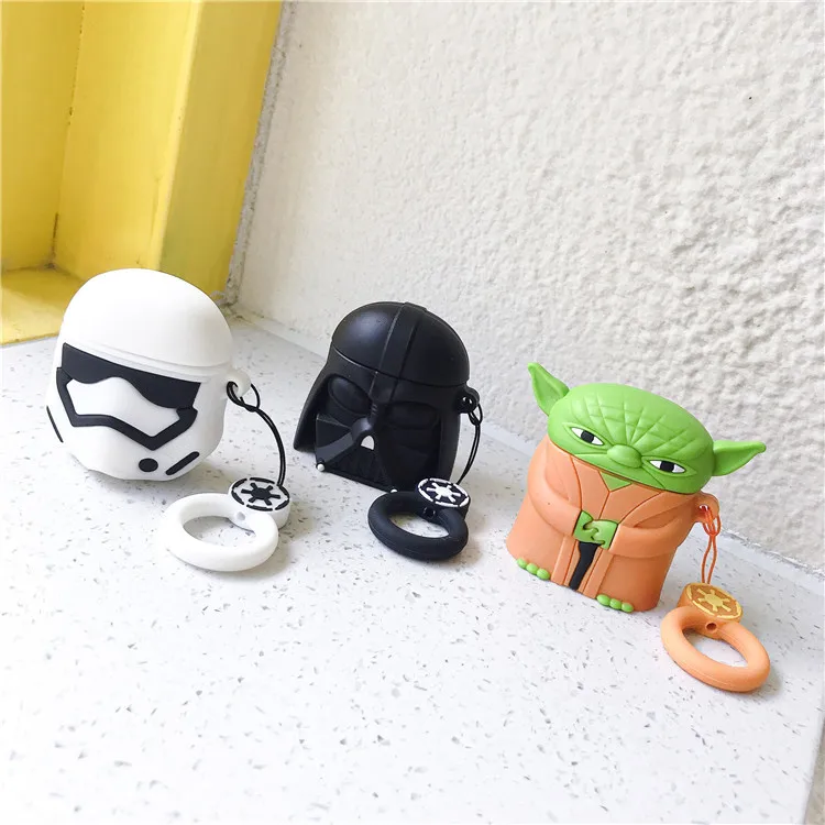 

3D Cartoon Star Phasma Darth For AirPods 2 1 Pro Case Cover Silicone Earphone Cover Protective Shell